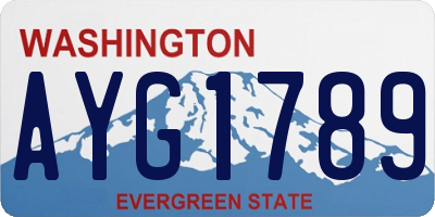 WA license plate AYG1789