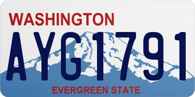 WA license plate AYG1791