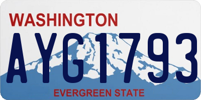 WA license plate AYG1793