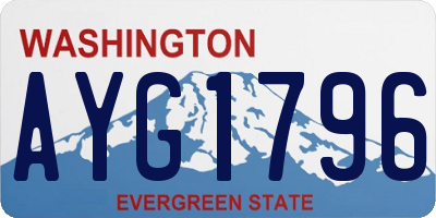 WA license plate AYG1796