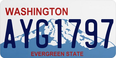 WA license plate AYG1797