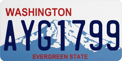 WA license plate AYG1799