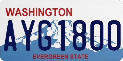 WA license plate AYG1800