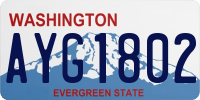 WA license plate AYG1802