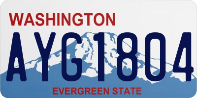 WA license plate AYG1804