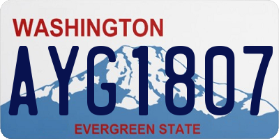 WA license plate AYG1807