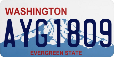 WA license plate AYG1809