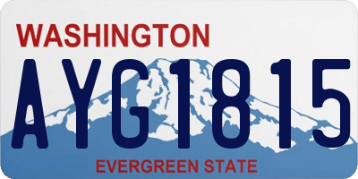 WA license plate AYG1815