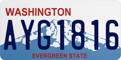 WA license plate AYG1816