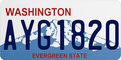 WA license plate AYG1820