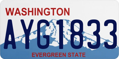 WA license plate AYG1833