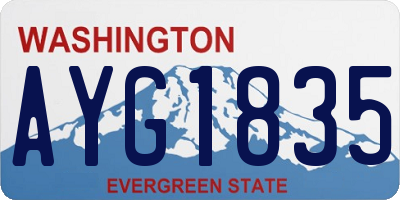 WA license plate AYG1835