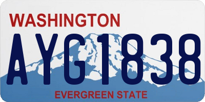 WA license plate AYG1838