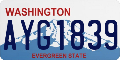 WA license plate AYG1839
