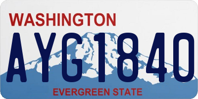 WA license plate AYG1840