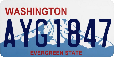 WA license plate AYG1847