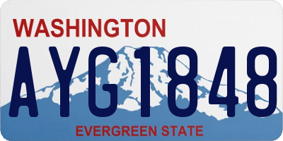 WA license plate AYG1848