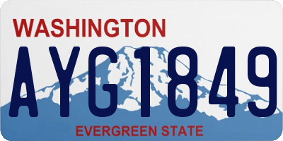 WA license plate AYG1849