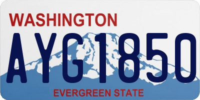 WA license plate AYG1850