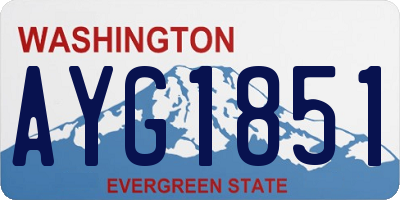 WA license plate AYG1851