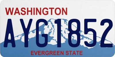 WA license plate AYG1852