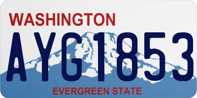 WA license plate AYG1853