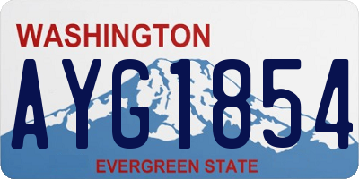 WA license plate AYG1854