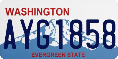 WA license plate AYG1858