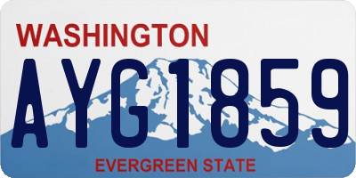 WA license plate AYG1859