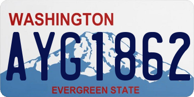 WA license plate AYG1862