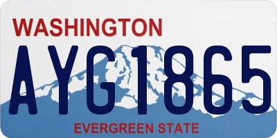 WA license plate AYG1865