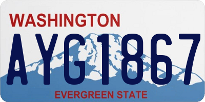 WA license plate AYG1867