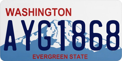 WA license plate AYG1868