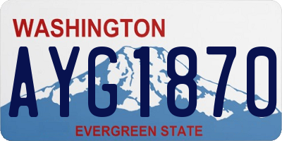 WA license plate AYG1870