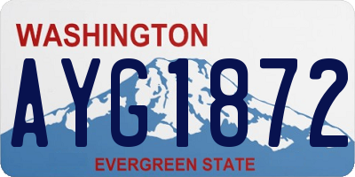 WA license plate AYG1872