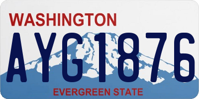 WA license plate AYG1876