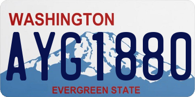 WA license plate AYG1880