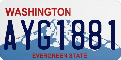 WA license plate AYG1881