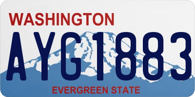 WA license plate AYG1883