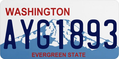 WA license plate AYG1893