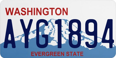 WA license plate AYG1894