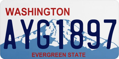 WA license plate AYG1897