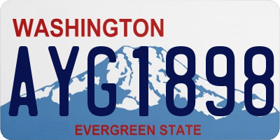 WA license plate AYG1898