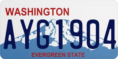WA license plate AYG1904