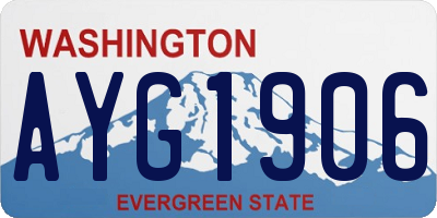 WA license plate AYG1906