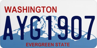 WA license plate AYG1907
