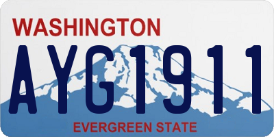 WA license plate AYG1911