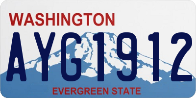 WA license plate AYG1912