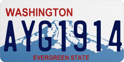 WA license plate AYG1914