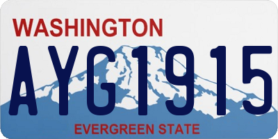 WA license plate AYG1915
